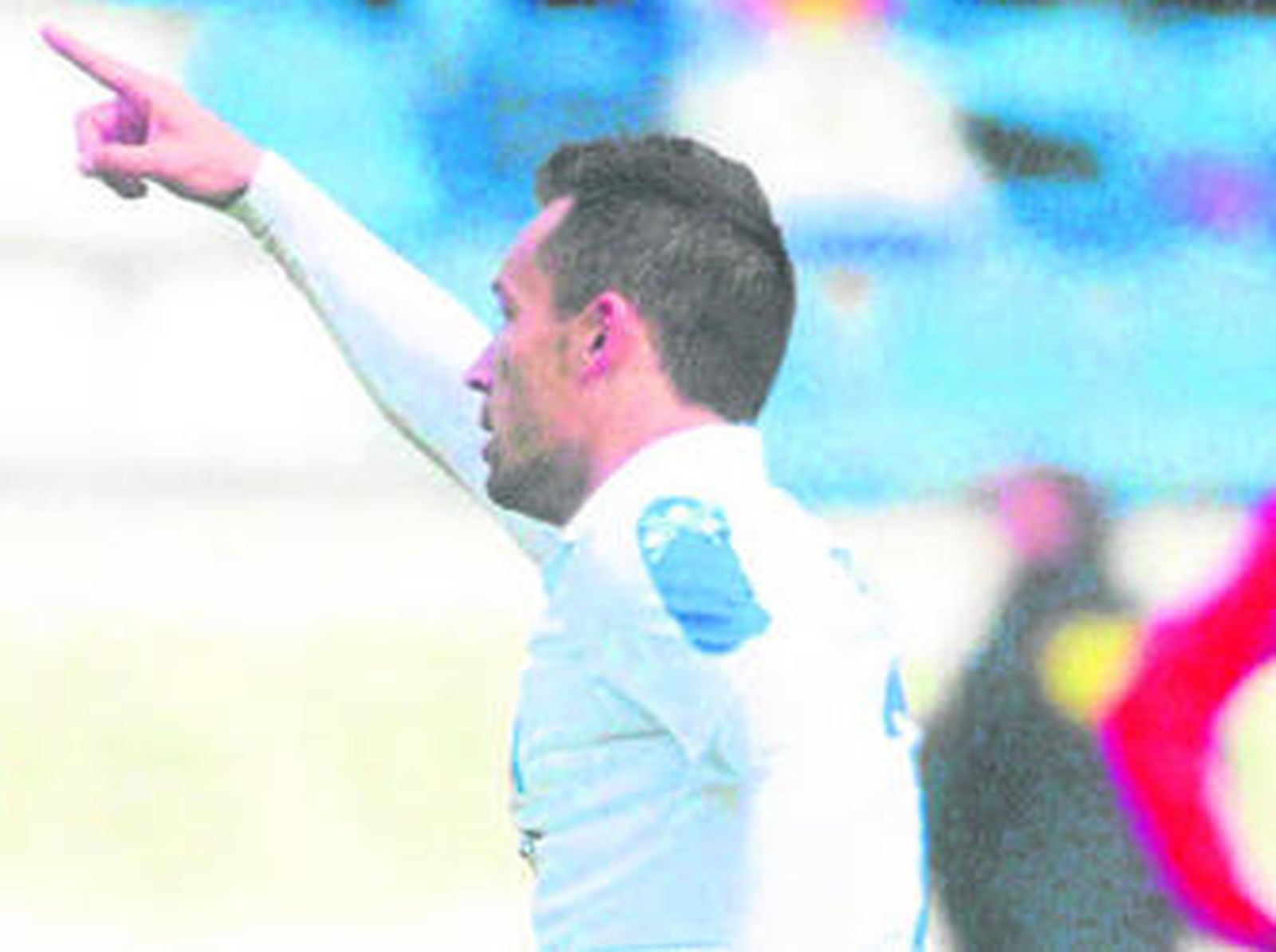 Tato celebra el último gol logrado por los xerecistas en Los Pajaritos.