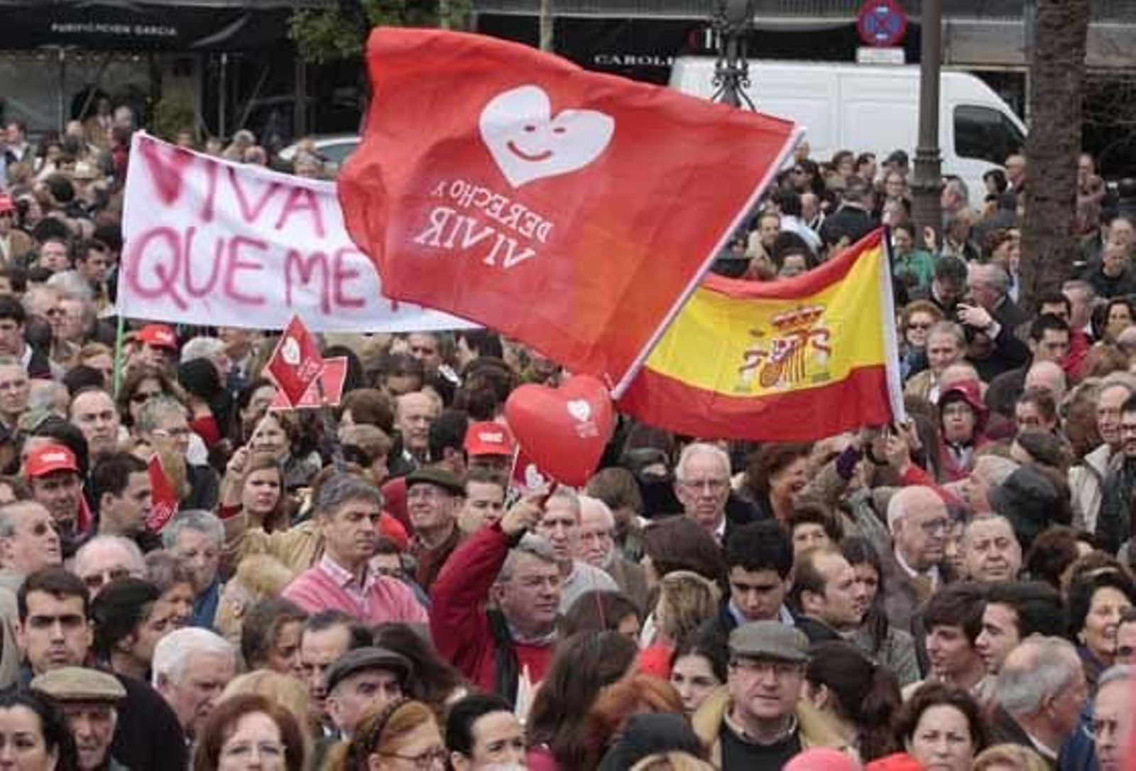 Unas 15.000 personas, según cifras oficiales, se congregaron en la Plaza Nueva para protestar contra el aborto. 

Foto: Victoria Hidalgo