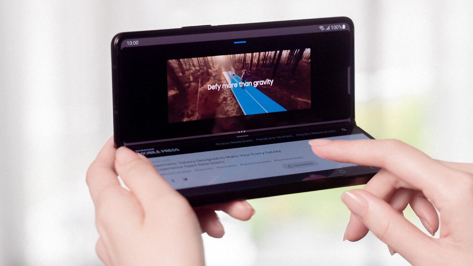 Modo Flex en el Samsung Galaxy Z Fold3.