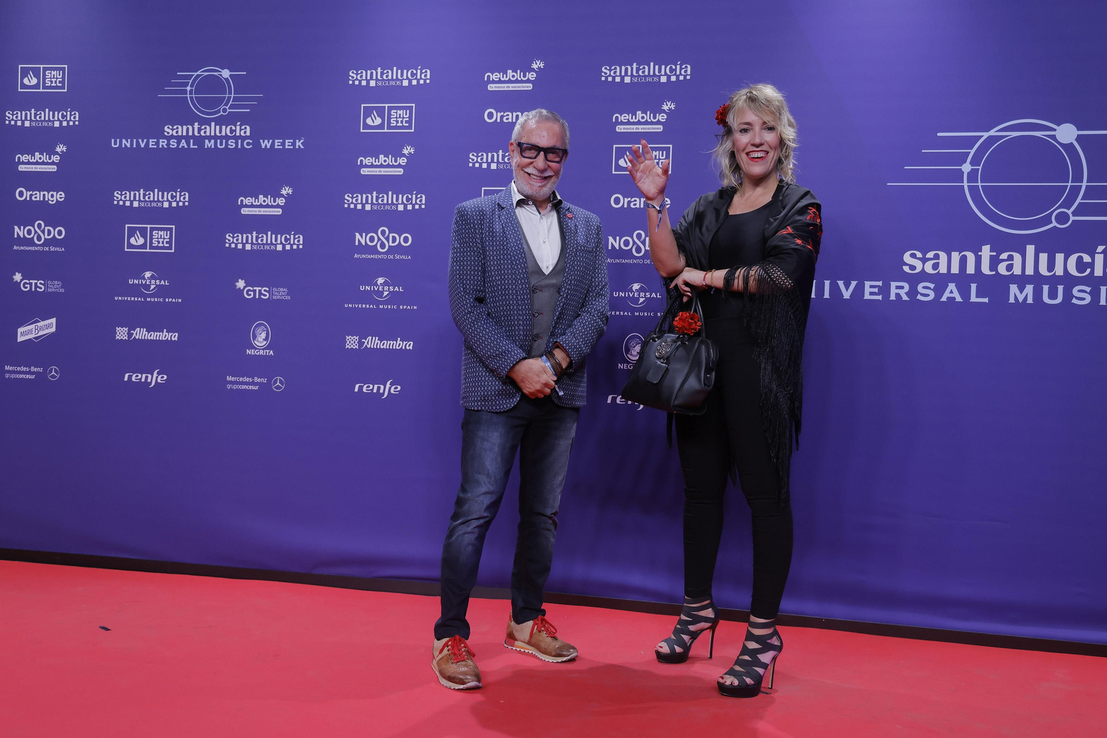 Famosos y artistas en la alfombra roja de la gala del flamenco en los 'Santalucía Universal Music Week'