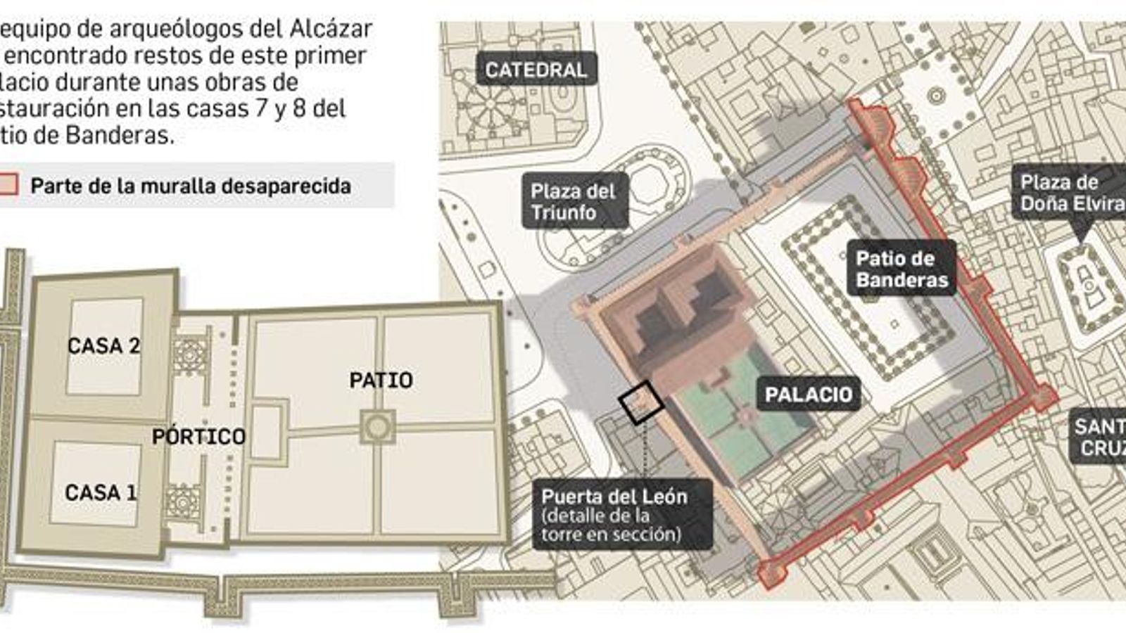 Localizacion del primer palacio en el recinto del Alcázar. Localizacion del primer palacio en el recinto del Alcázar.