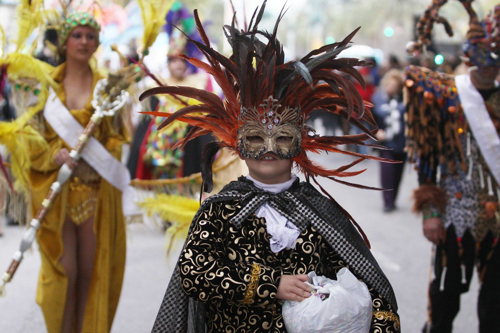 Un joven carnavalero de Málaga.