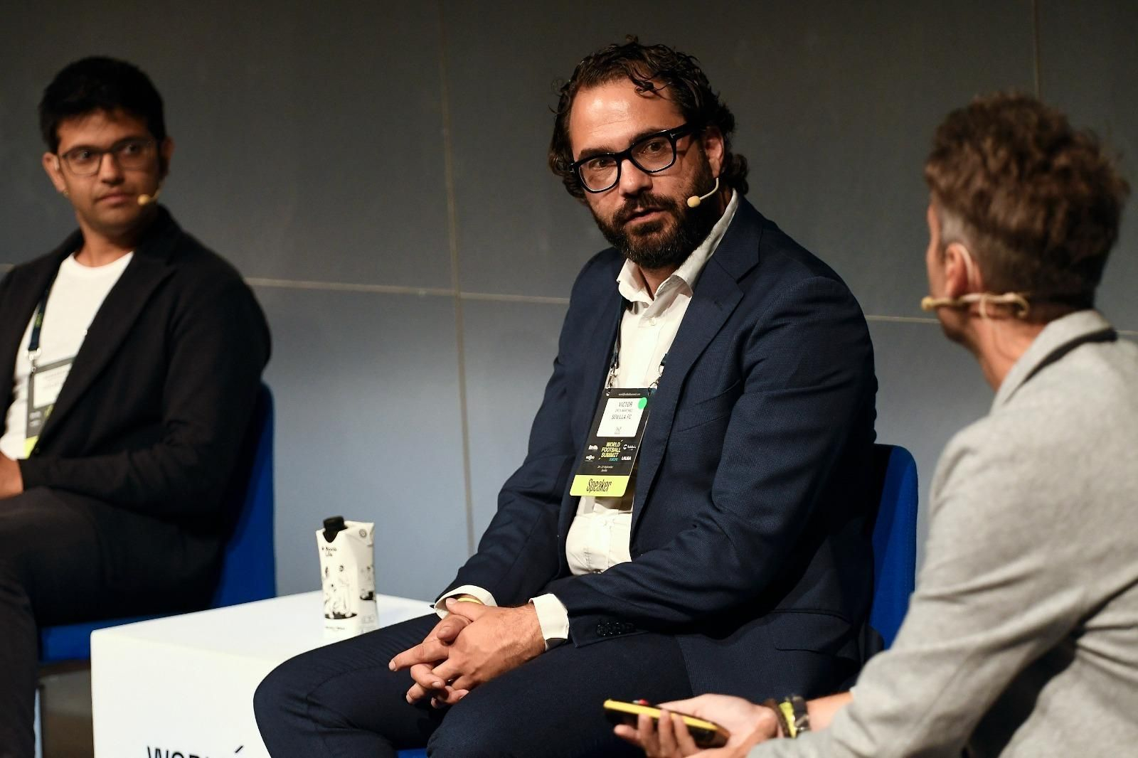 Víctor Orta, durante su participación en el World Football Summit de Sevilla.