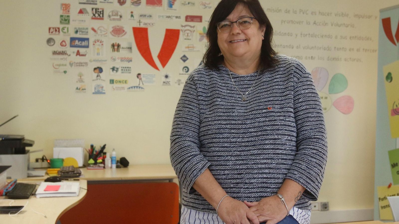 Pilar Pineda, en la sede de la Plataforma del Voluntariado de Córdoba.
