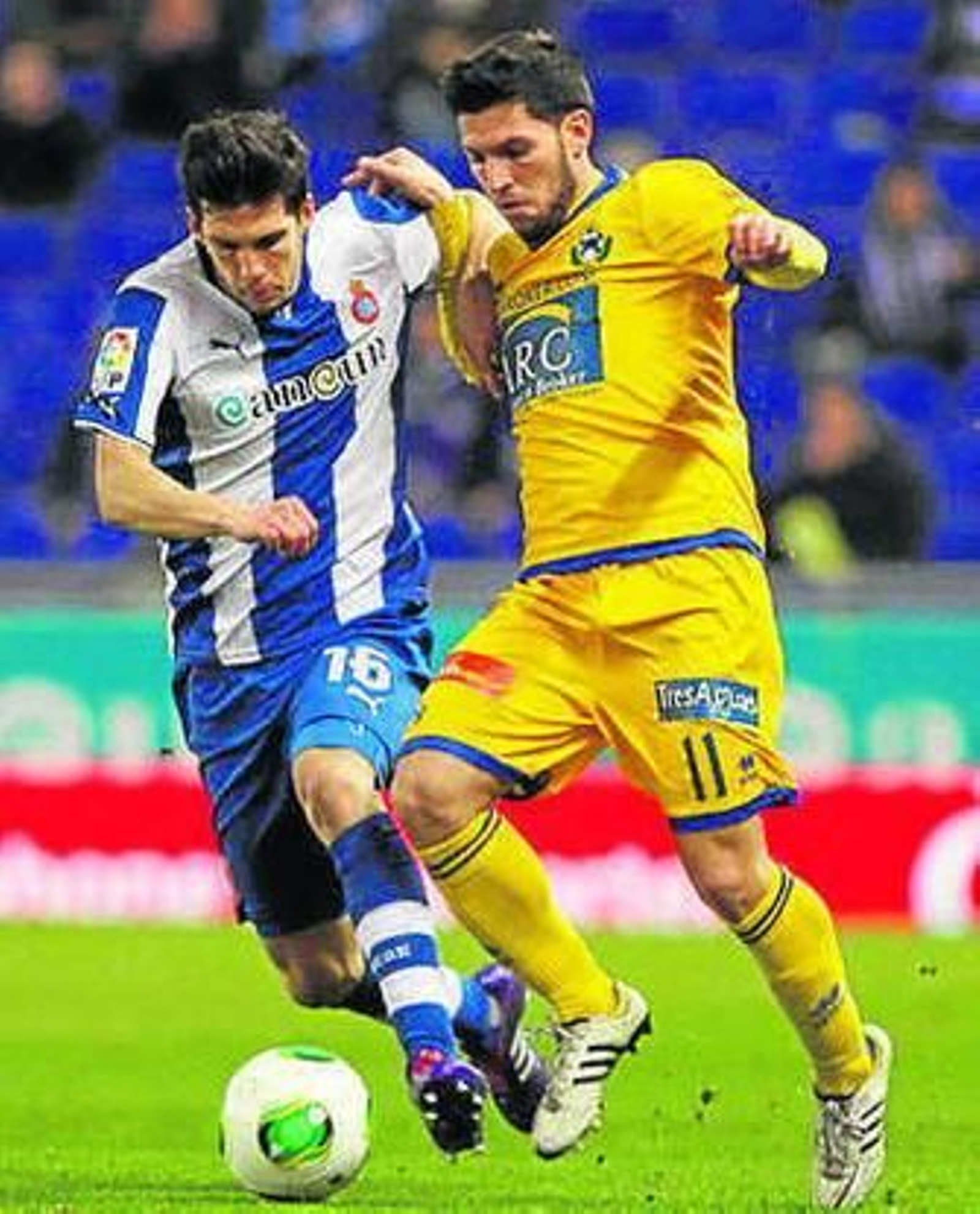 Dani Pacheco, junto a Javi López.