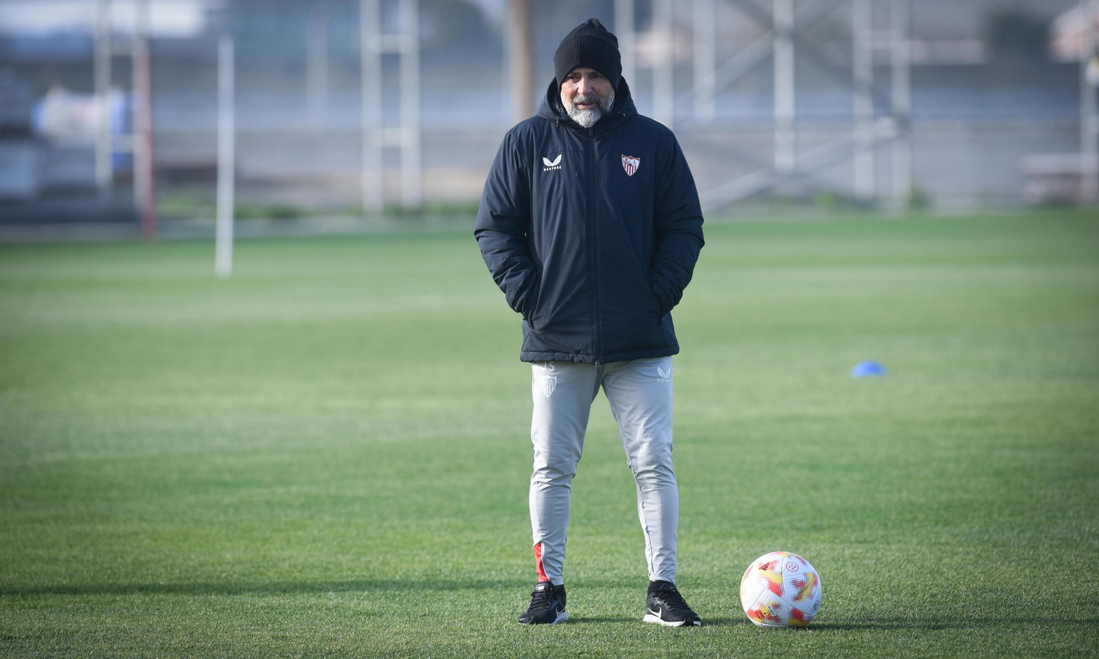 Jorge Sampaoli, en un entrenamiento reciente del Sevilla.