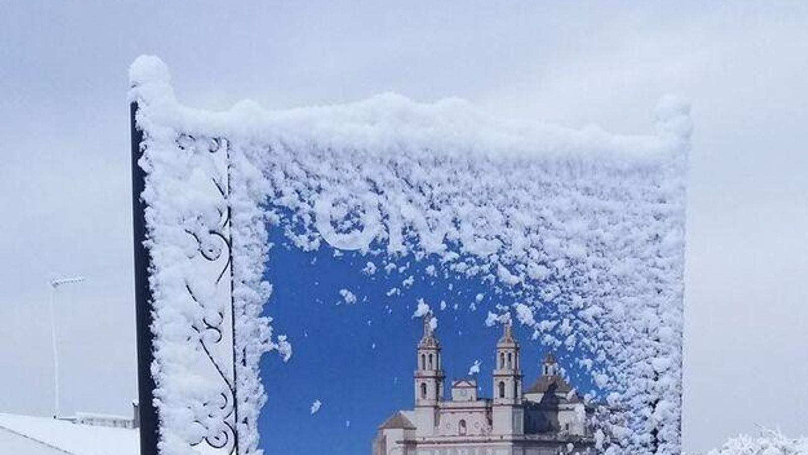 Imagen de archivo de una nevada en Olvera