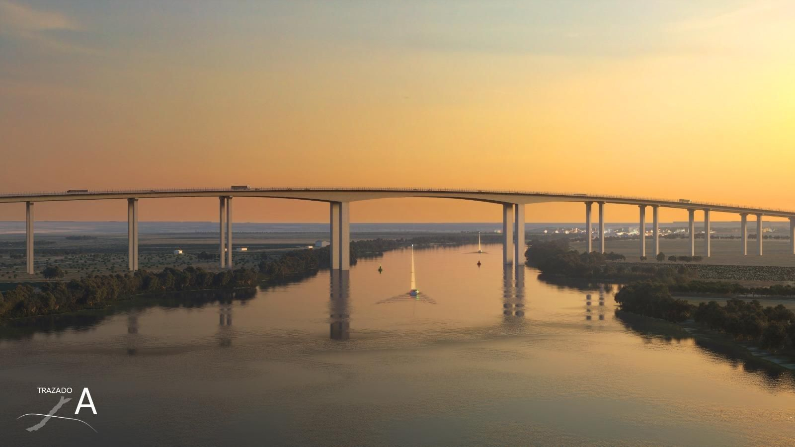 Este es el puente elegido para que la SE-40 cruce el río en el Estudio de Alternativas.