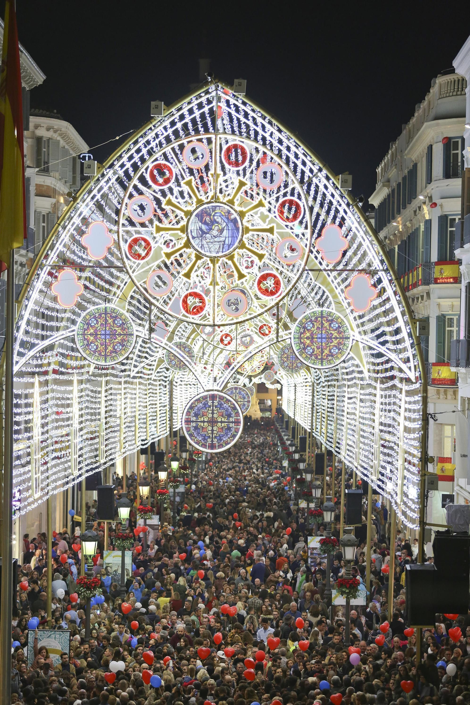 El alumbrado de Navidad de las calles de Málaga capital
