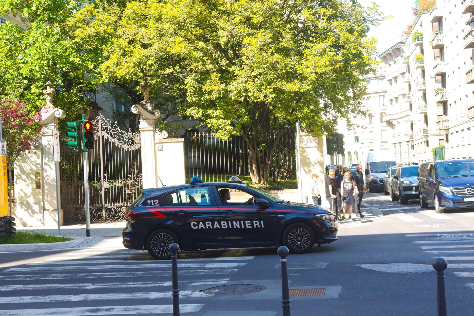Un coche policial en Milán.