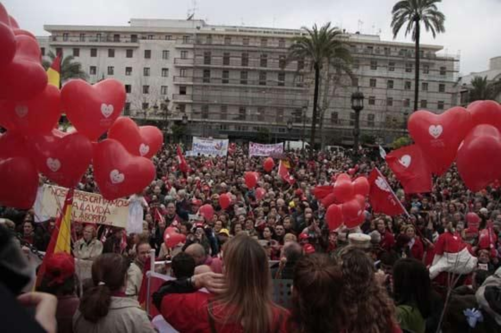 Unas 15.000 personas, según cifras oficiales, se congregaron en la Plaza Nueva para protestar contra el aborto. 

Foto: Victoria Hidalgo