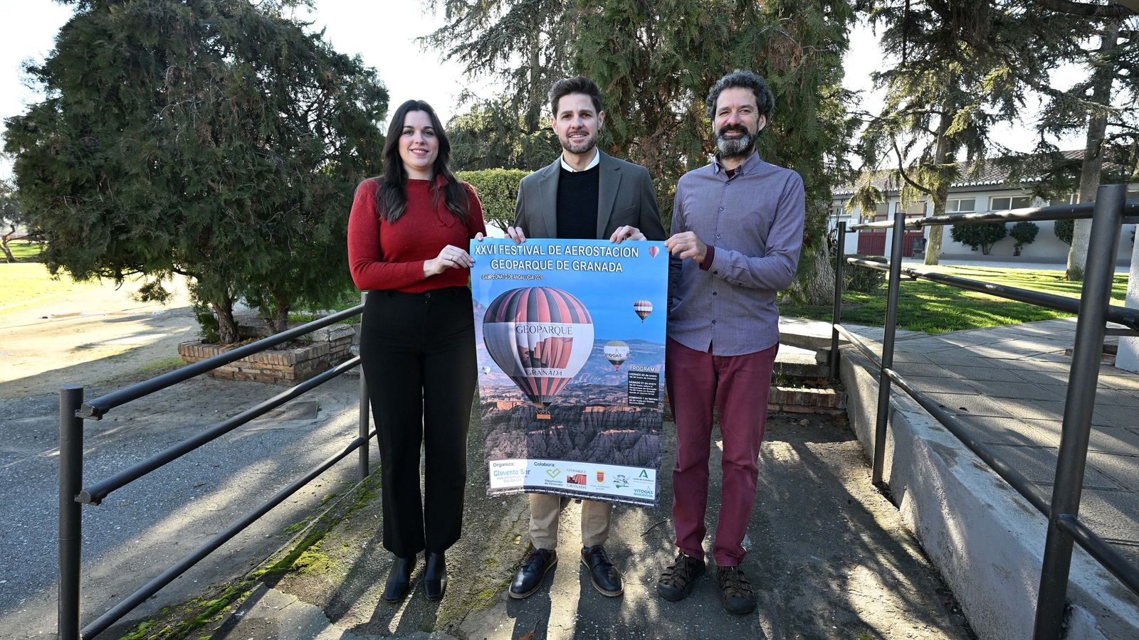 Eric Escobedo, diputado de deportes, en la presentación de la nueva edición del Festival de Aerostación del Geoparque de Granada