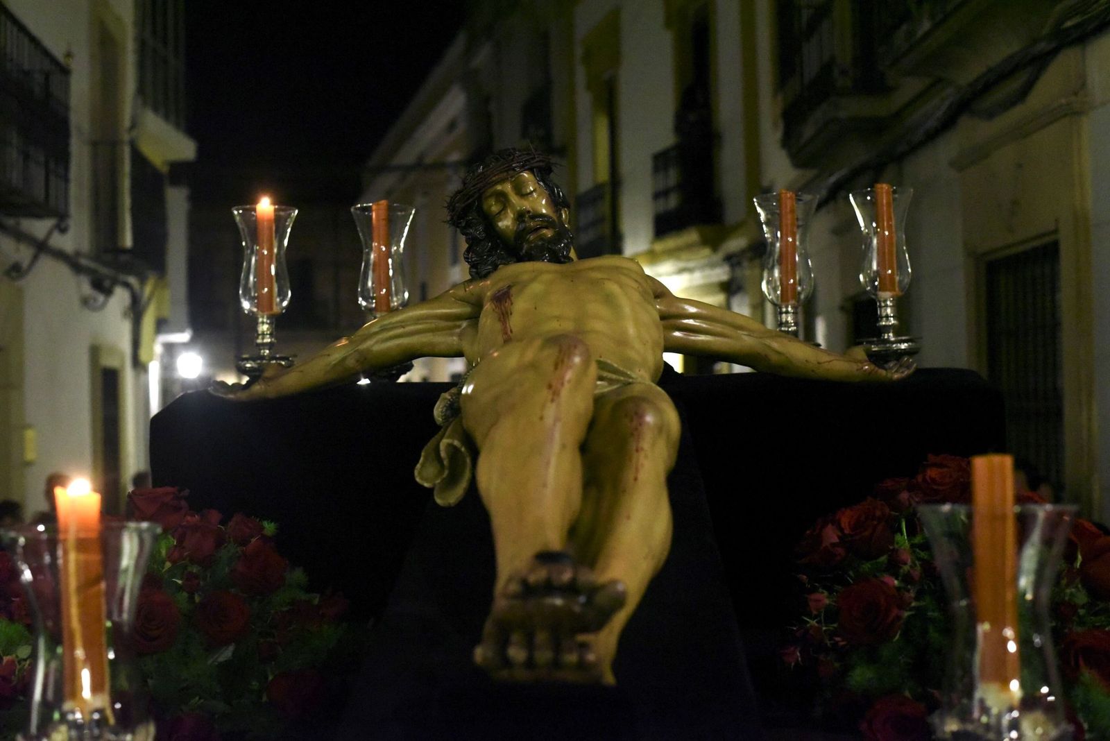El Cristo de la Clemencia, durante el vía crucis del año pasado.