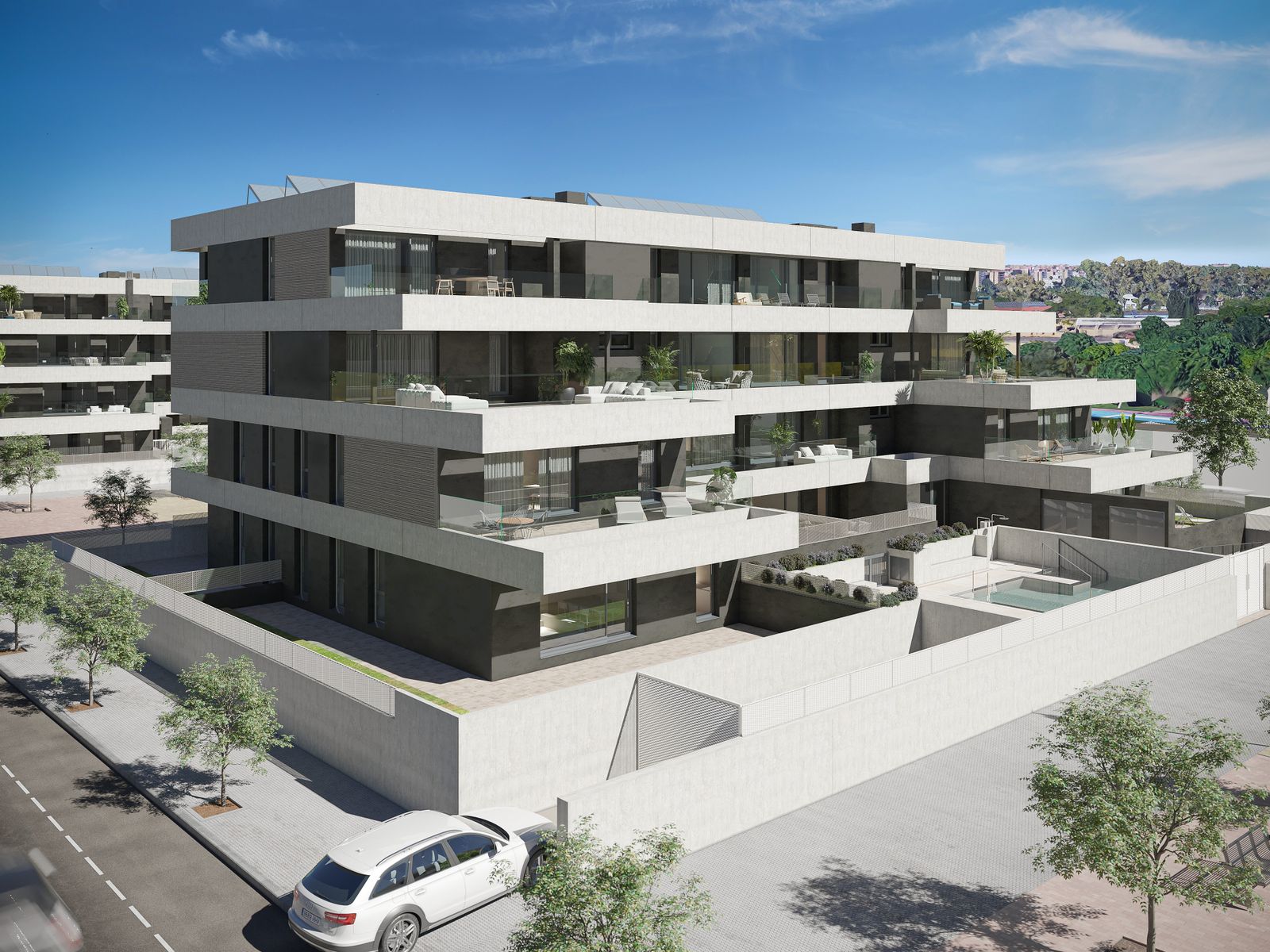 La promoción de viviendas Gradia de Aedas Homes en la avenida de Jerez de Sevilla capital