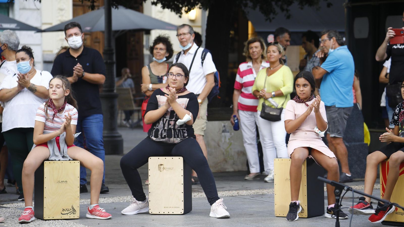 Parte del grupo de percusión.