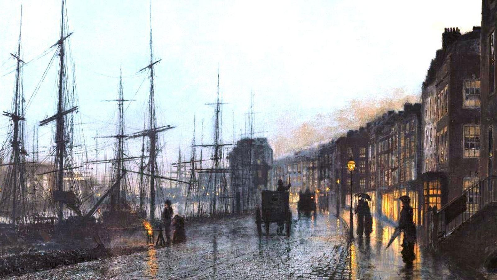 Barcos en el río Clyde - Grimshaw.