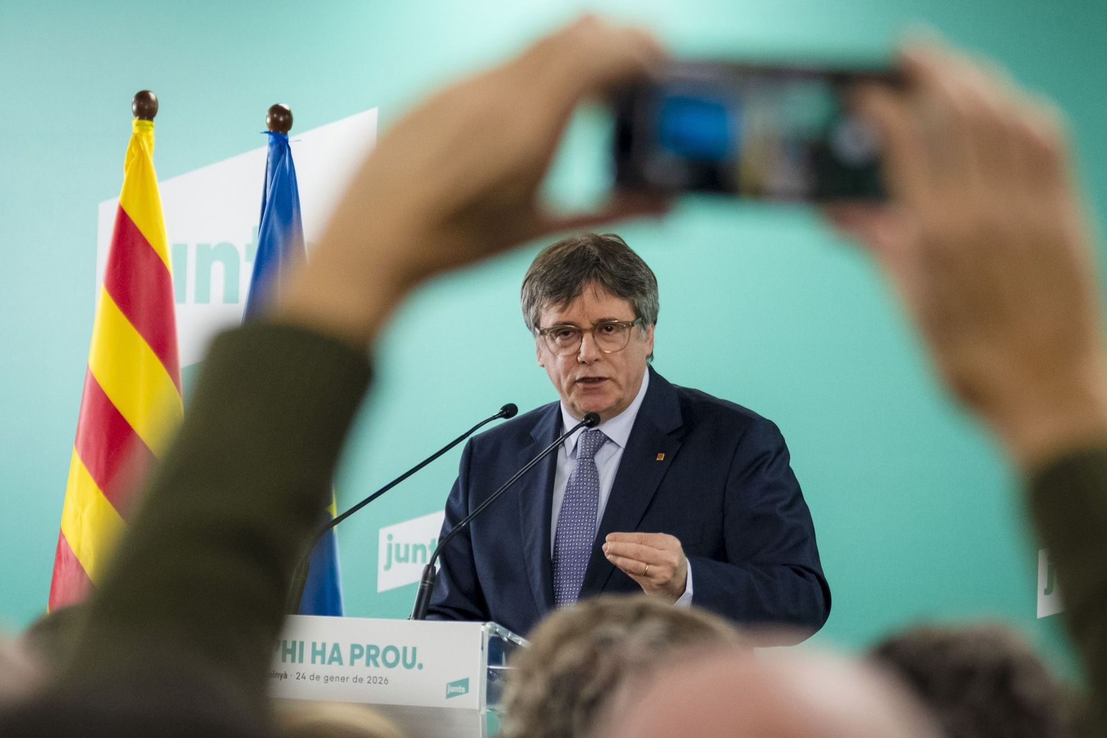 El líder de Junts y ex presidente de la Generalitat, Carles Puigdemont.