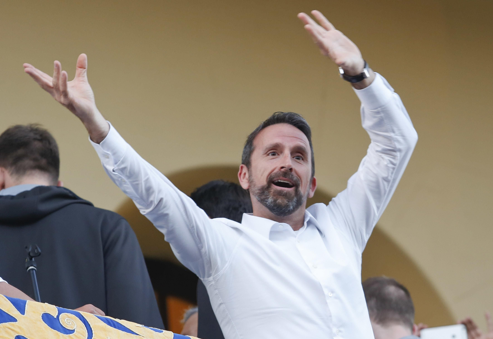 Joan Plaza celebrando la Eurocup.