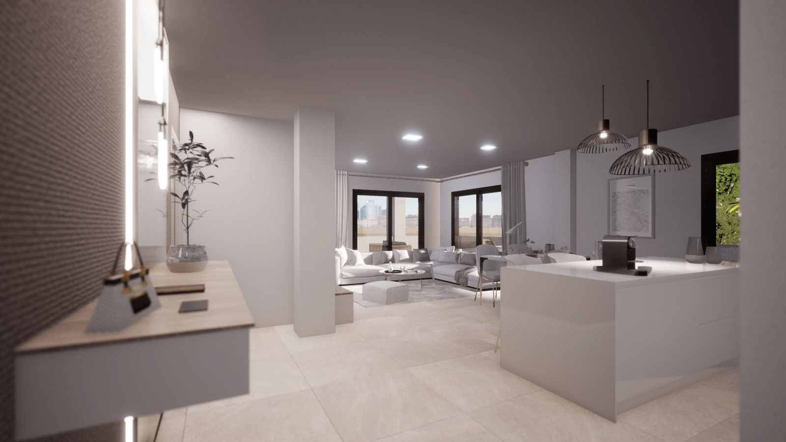 Salón de una de las viviendas en venta del Residencial Francisco Gallardo.