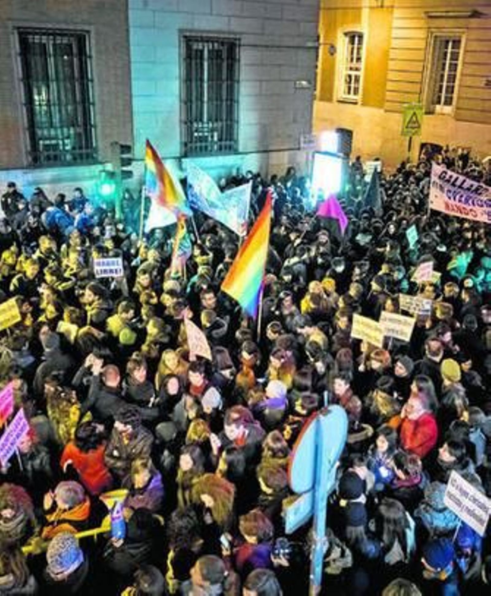 Concentración ante el Ministerio de Justicia la semana pasada para protestar por la reforma de la ley del aborto.