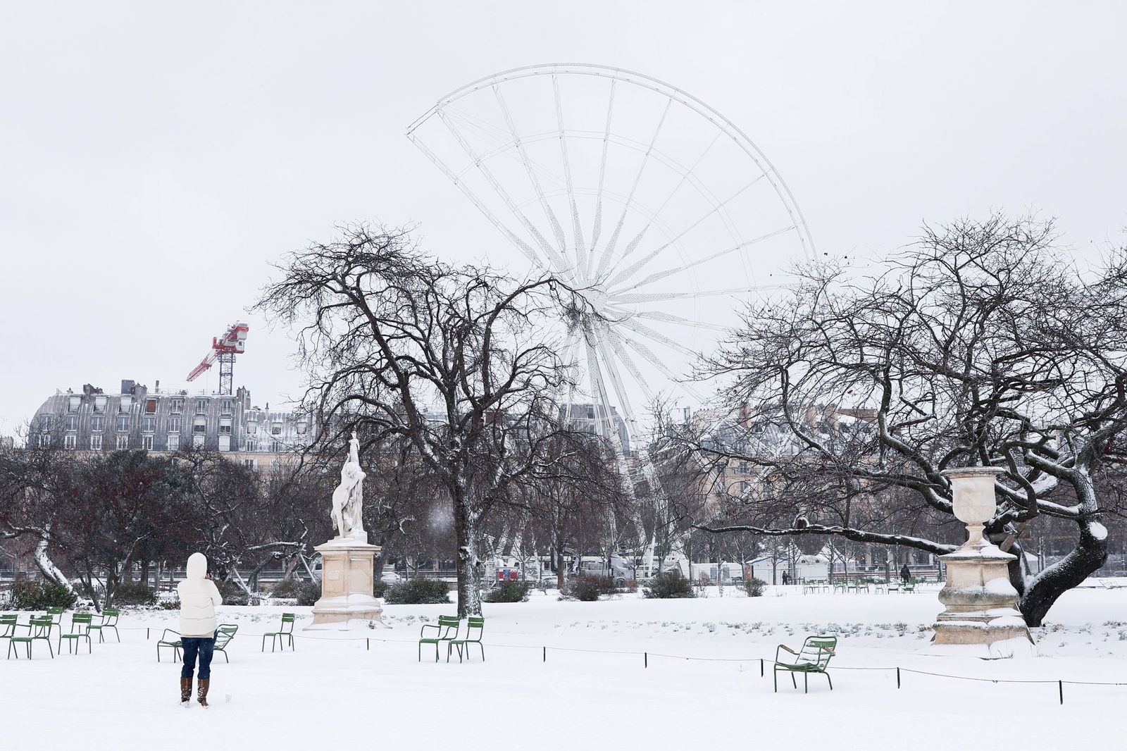 Las fotos del temporal de nieve en París
