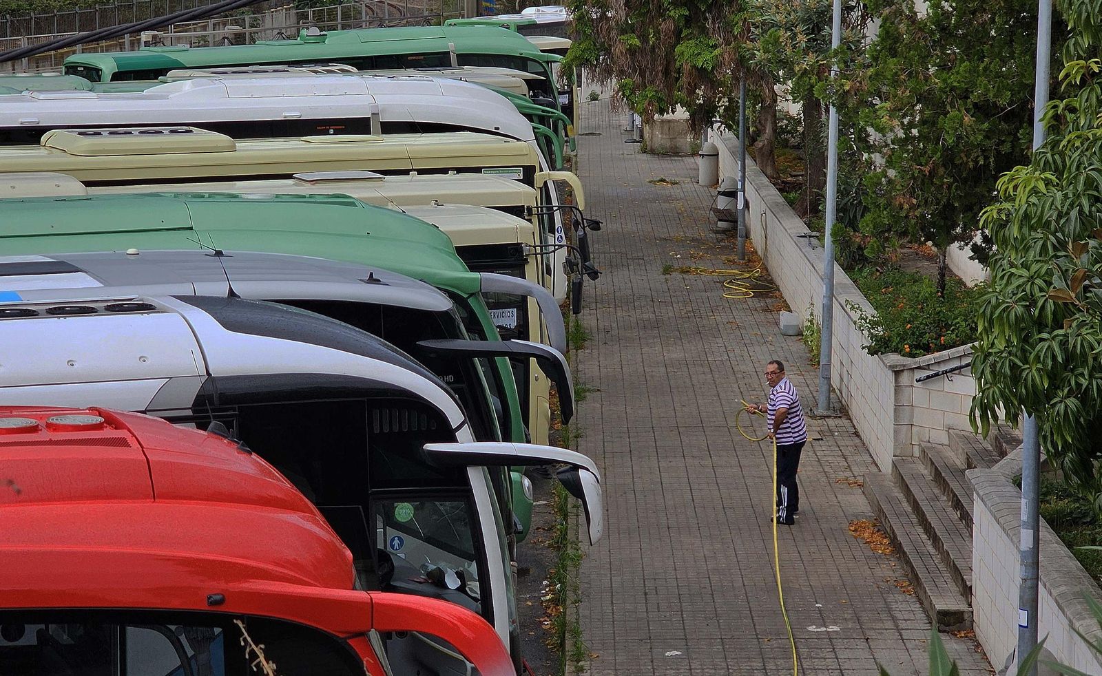Fotos de la huelga de autobuses en Algeciras