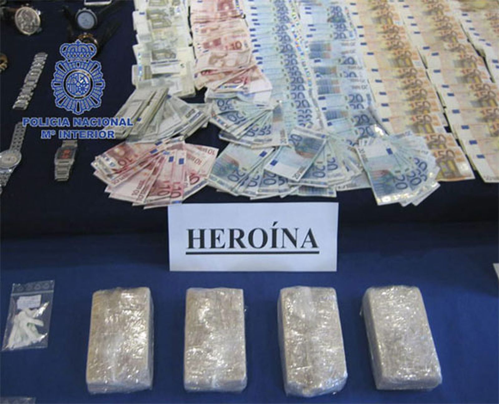 Trece detenidos con 2 kilos de heroína en una operación antidroga en Valencia