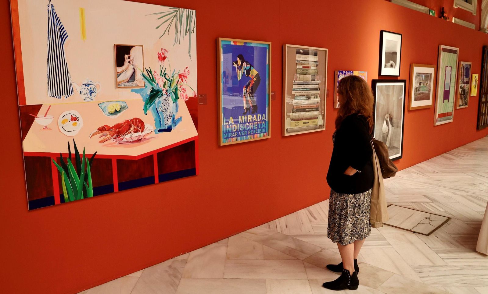 Algunas de las obras que se subastarán mañana, miércoles 23 de octubre, en la Fundación Cajasol.