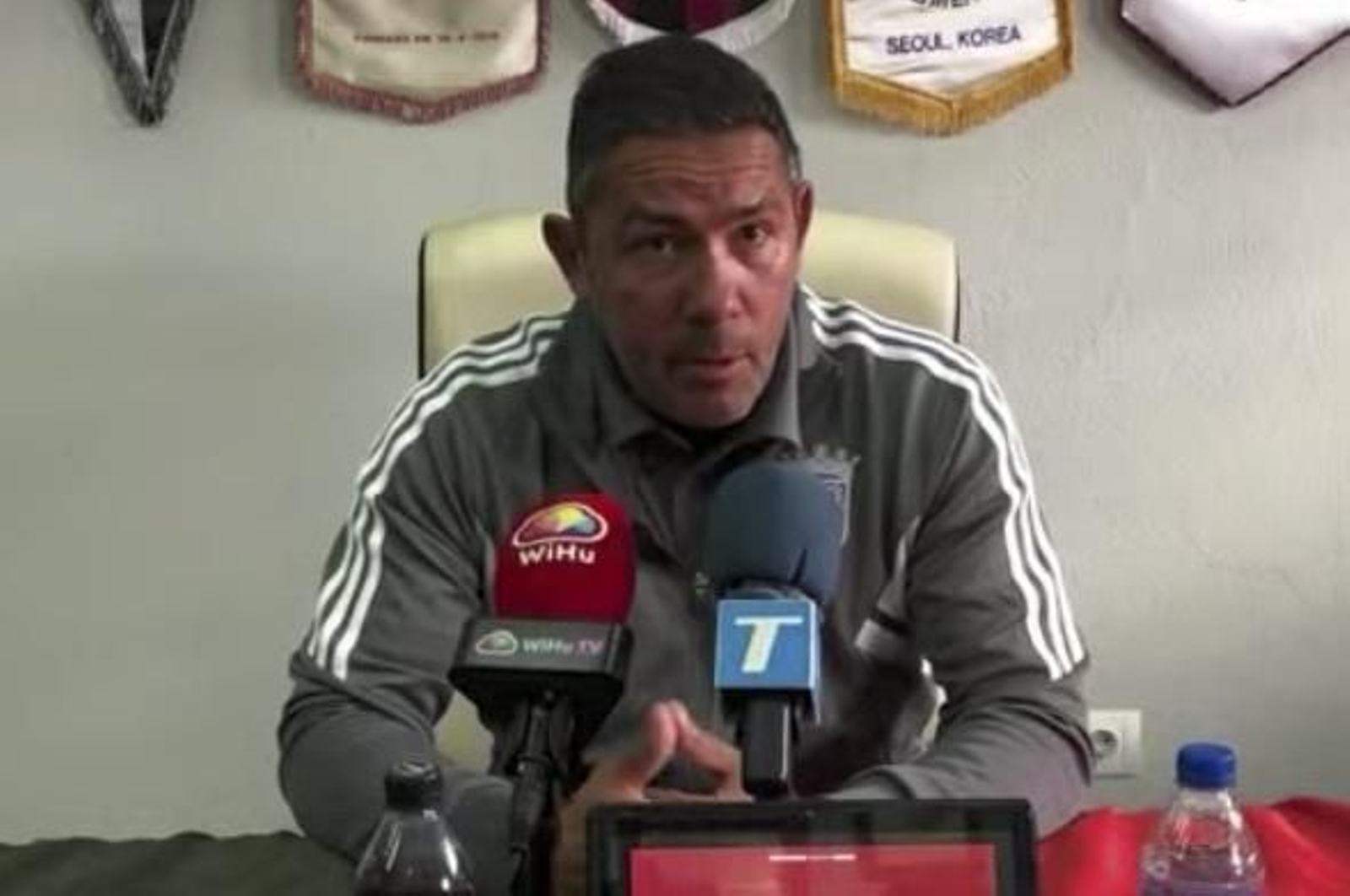 Juan Carlos Gómez, durante su comparecencia de prensa en Ayamonte.