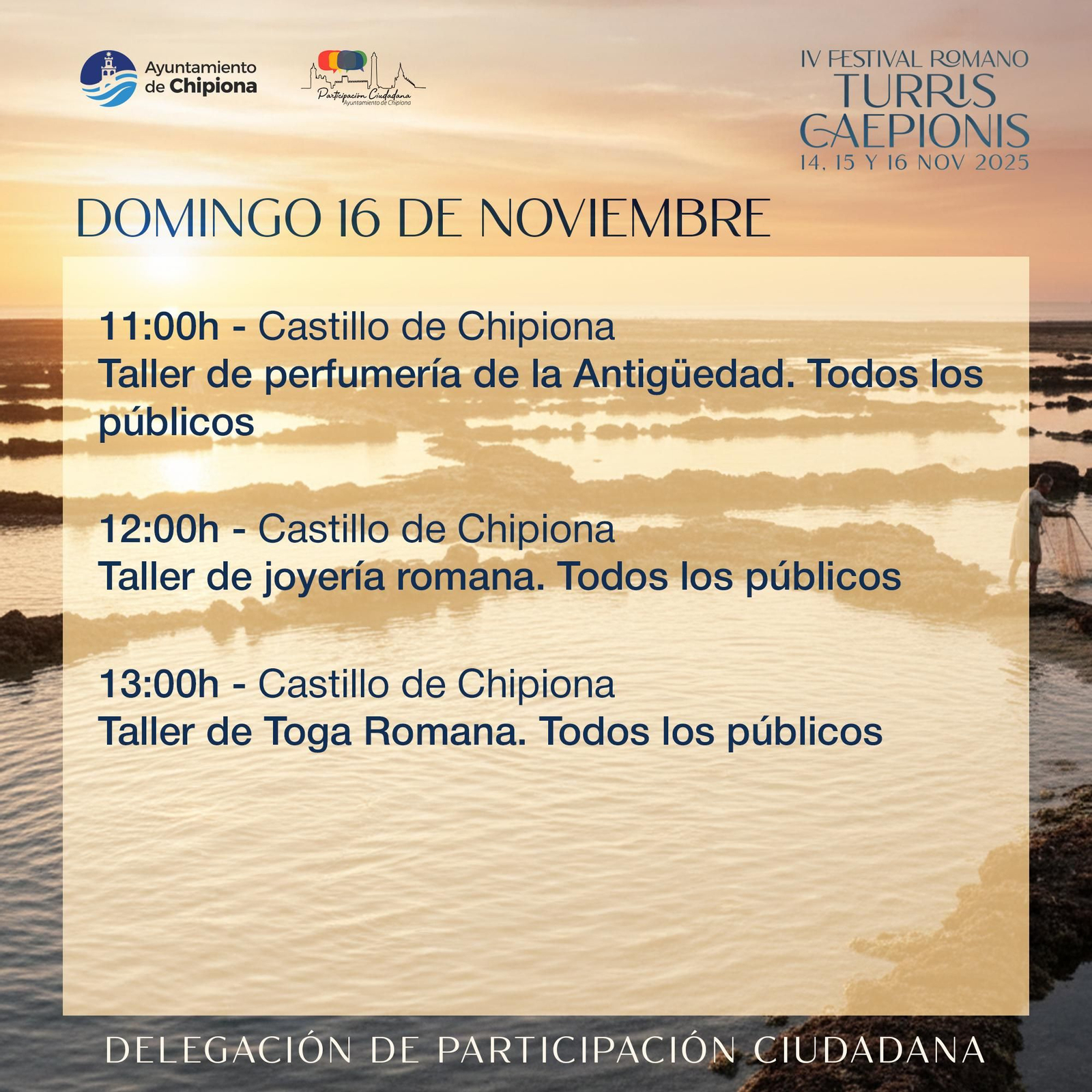 Domingo 16 de noviembre en el IV Festival 'Turris Caepionis' de Chipiona.