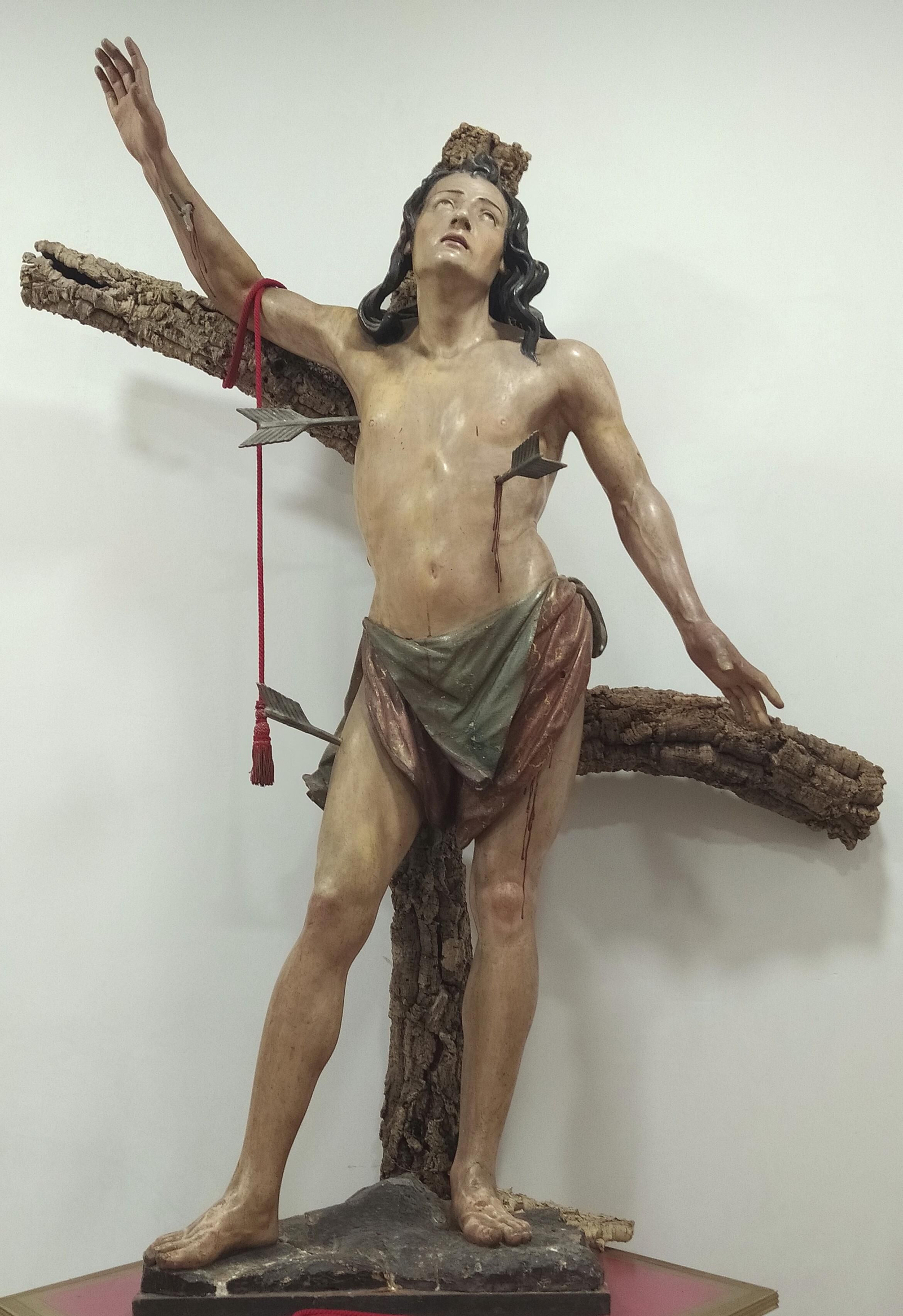 Imagen de San Sebastián antes de ser restaurada.