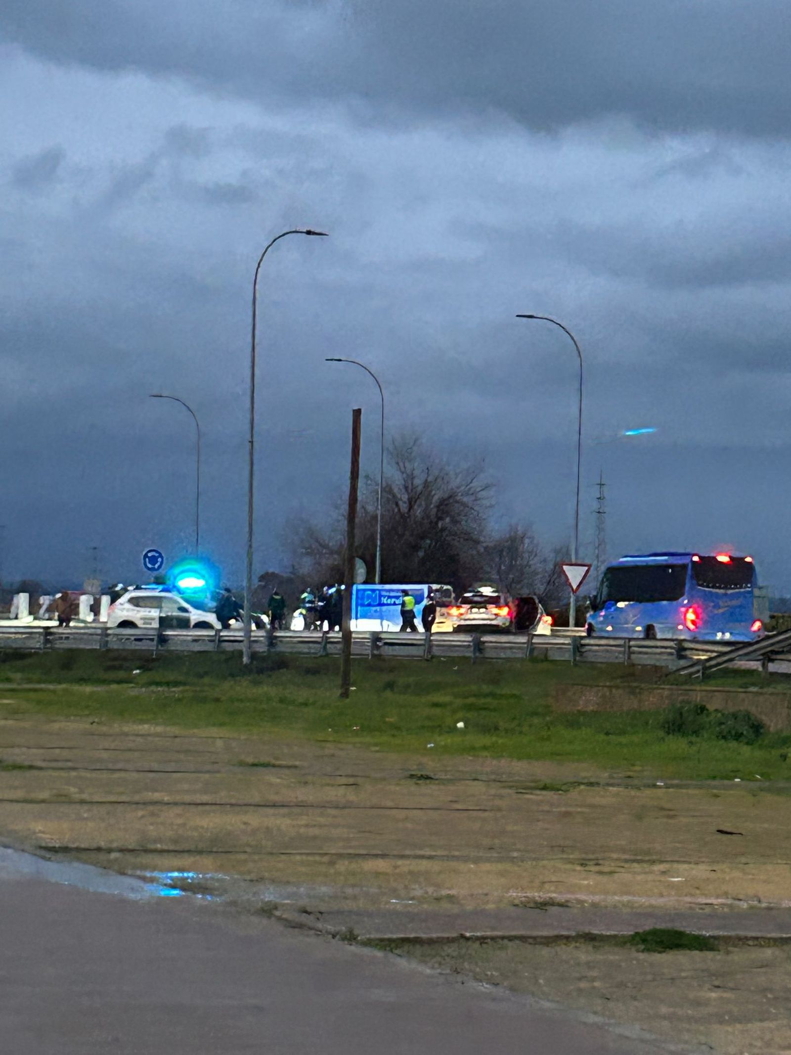 Rotonda en la que ha fallecido un motorista en Santiponce.