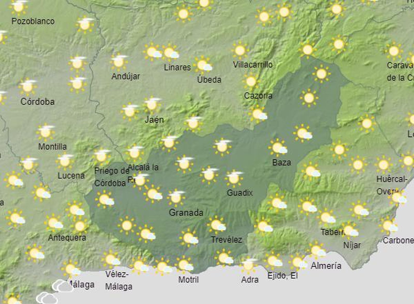 Aviso amarillo durante el sábado