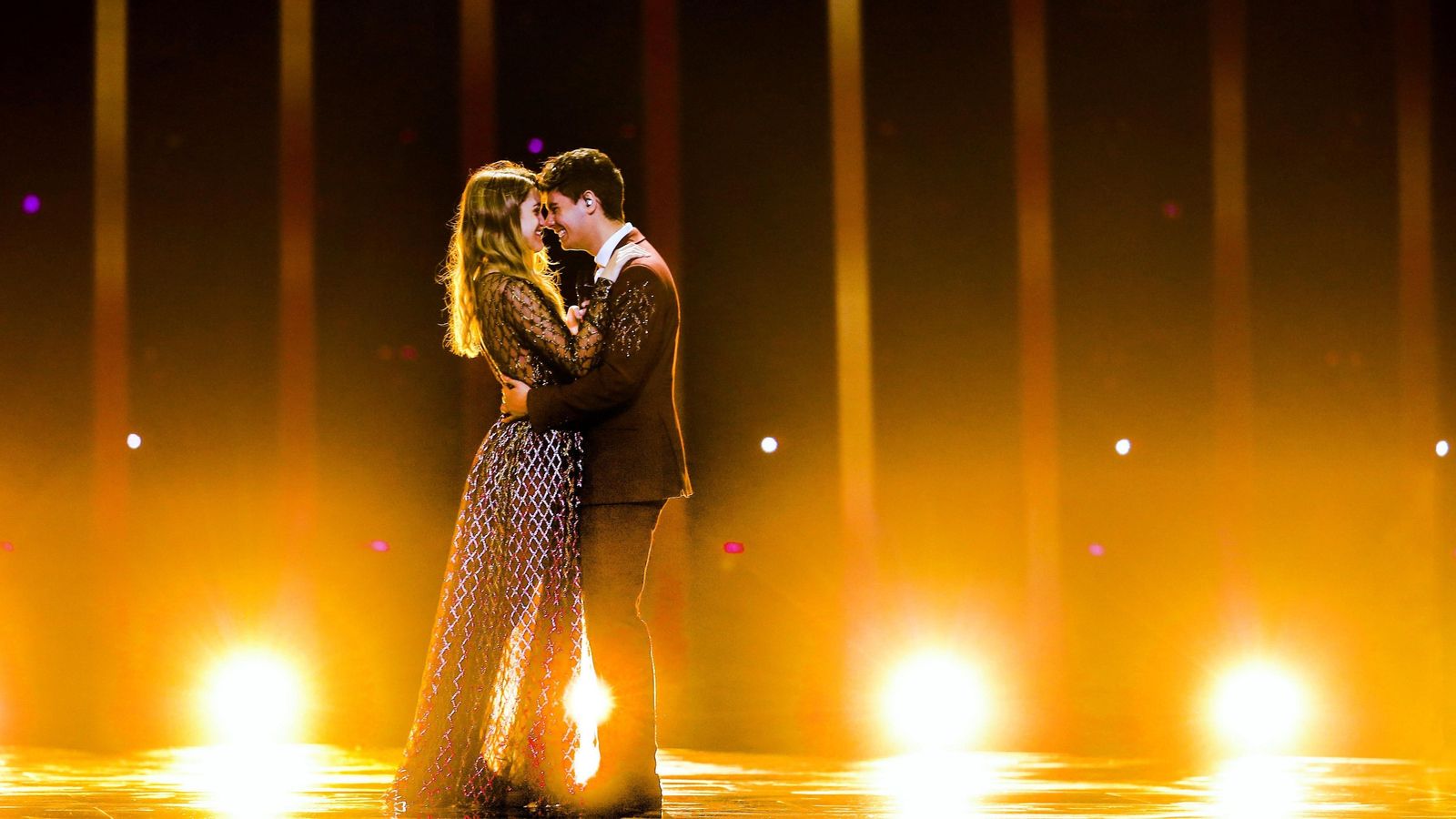 Amaia y Alfred, durante su canción.