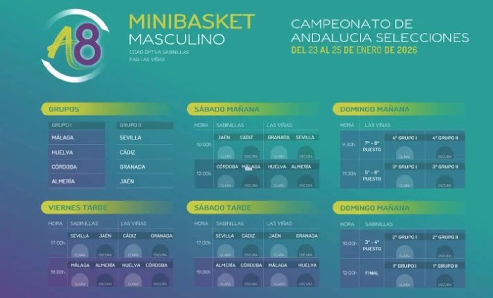 Calendario del Andaluz mini-masculino
