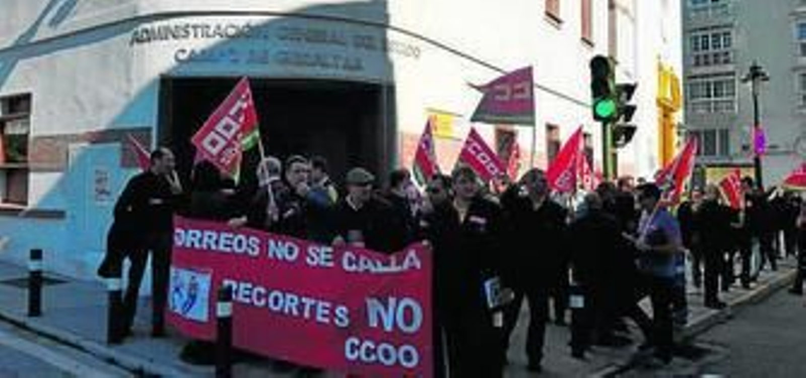 Imagen de la manifestación contra la política de ajustes de Correos.