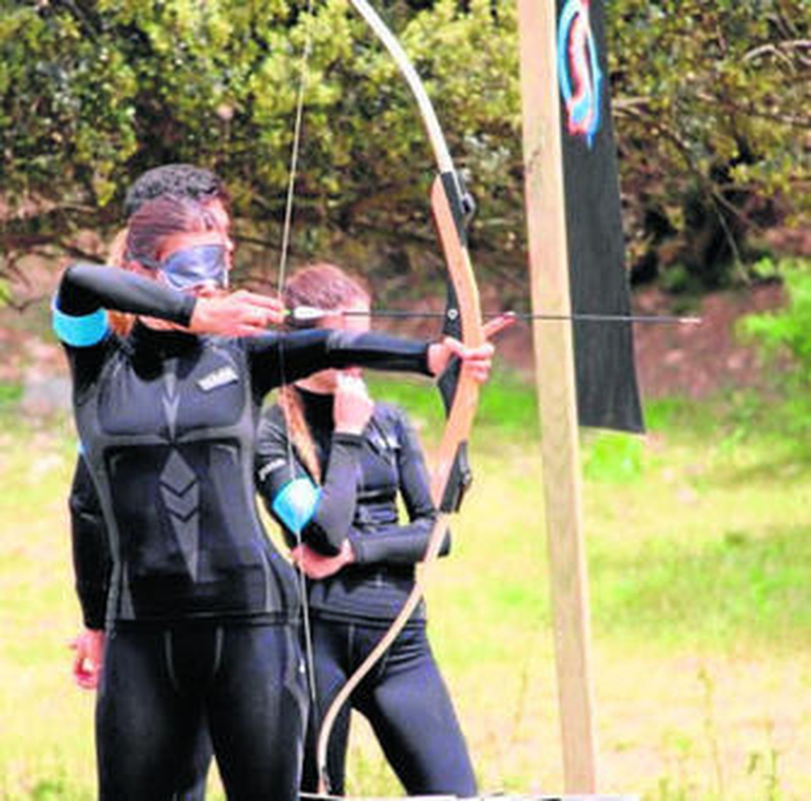 Una de las pruebas del espacio, tiro al arco a ciegas.