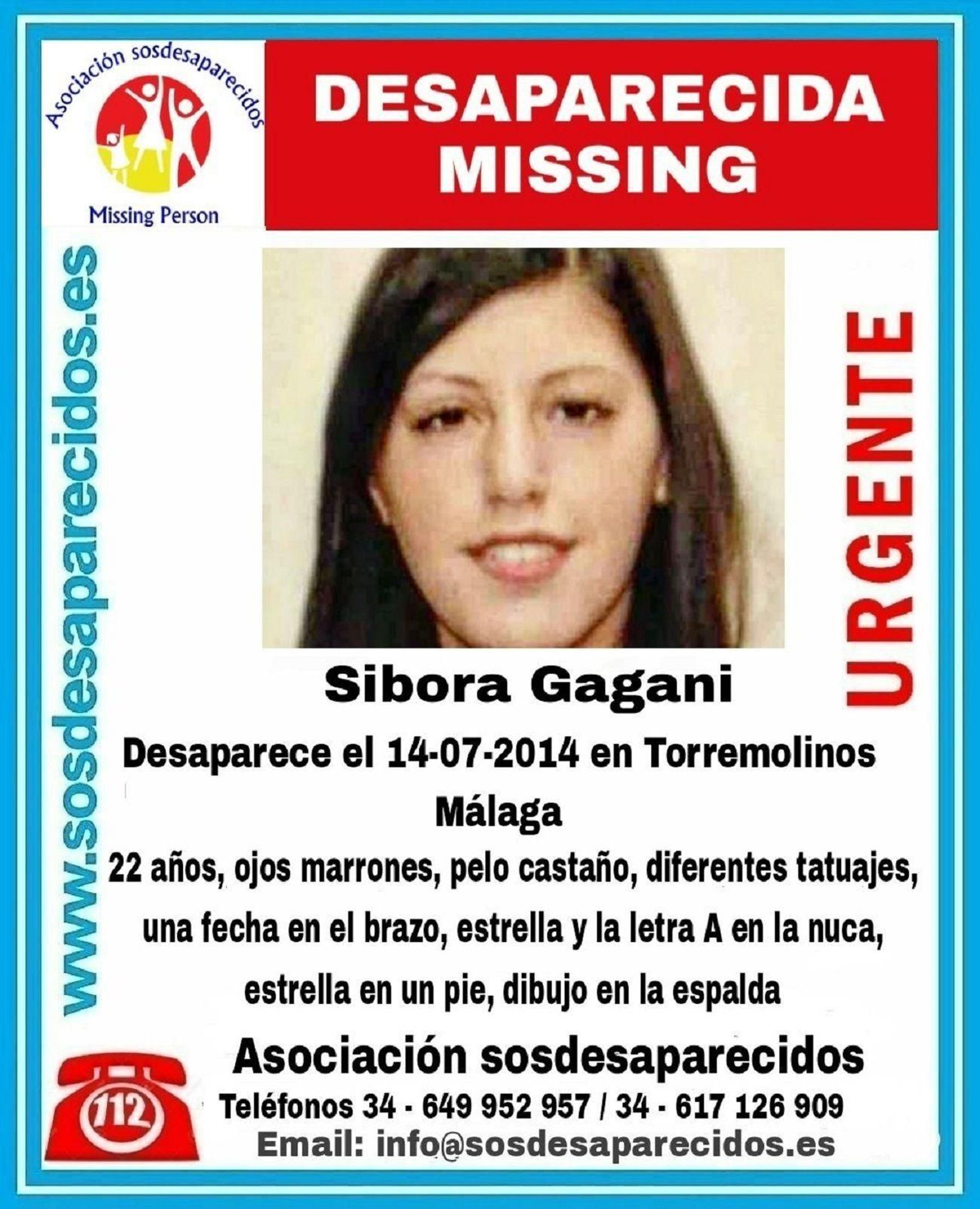Cartel de la desaparecida Sibora Gagani