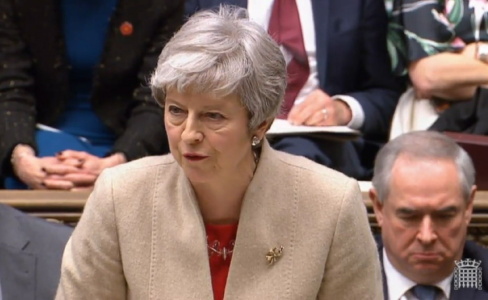 Theresa May, en el Parlamento esta tarde.