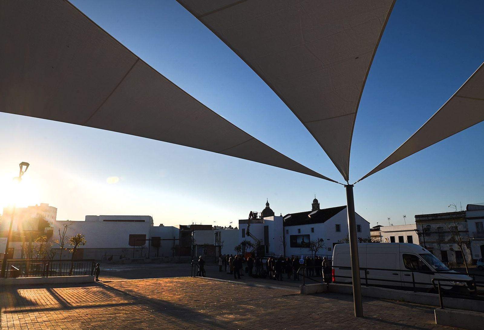 Imagen de archivo de un toldo instalado en la plaza de Belén
