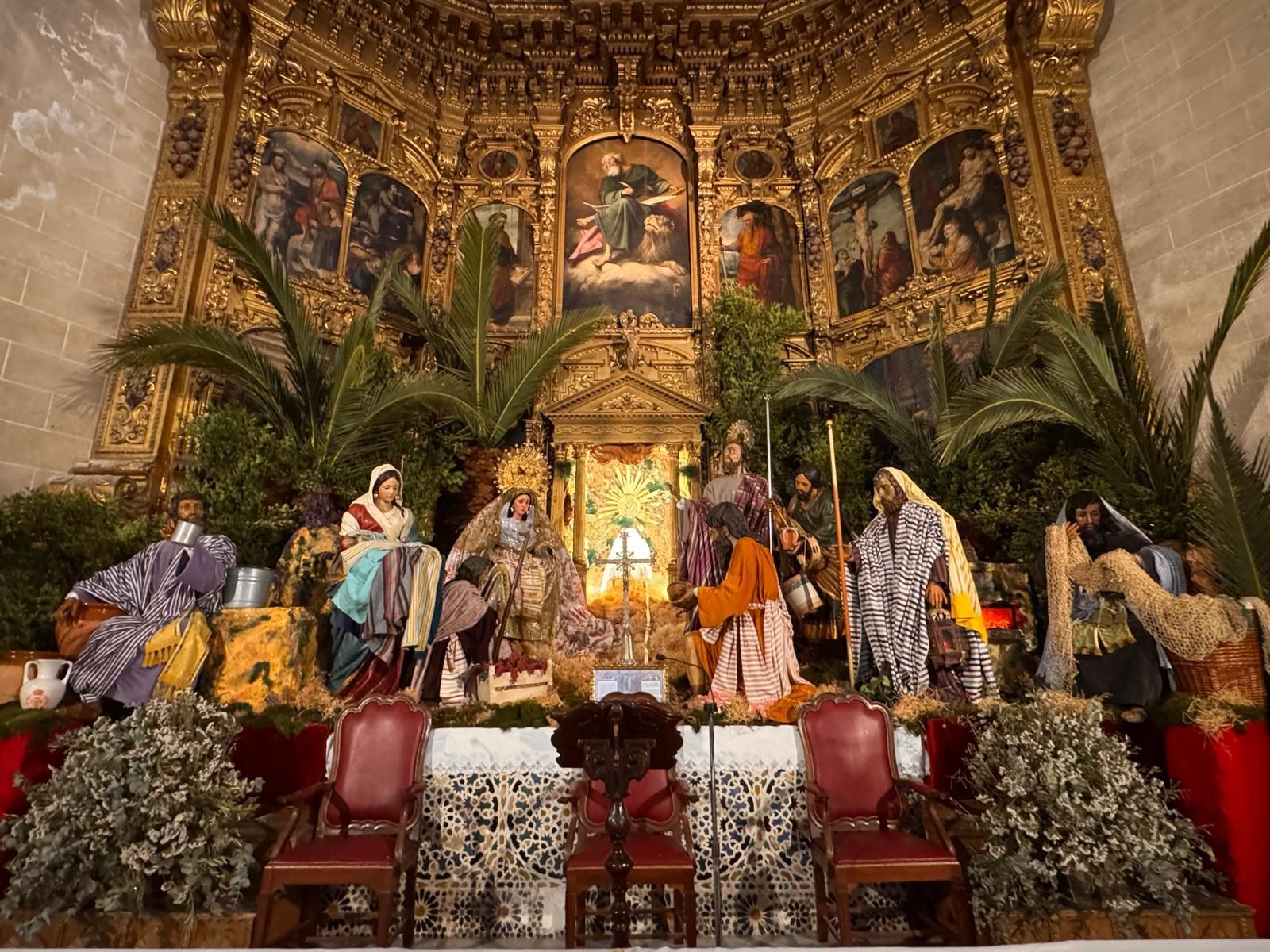 El belén montado por la Hermandad de la Cena en San Marcos.