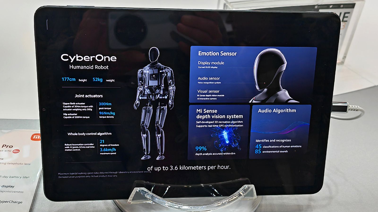 Ficha del robot CyberOne de Xiaomi.