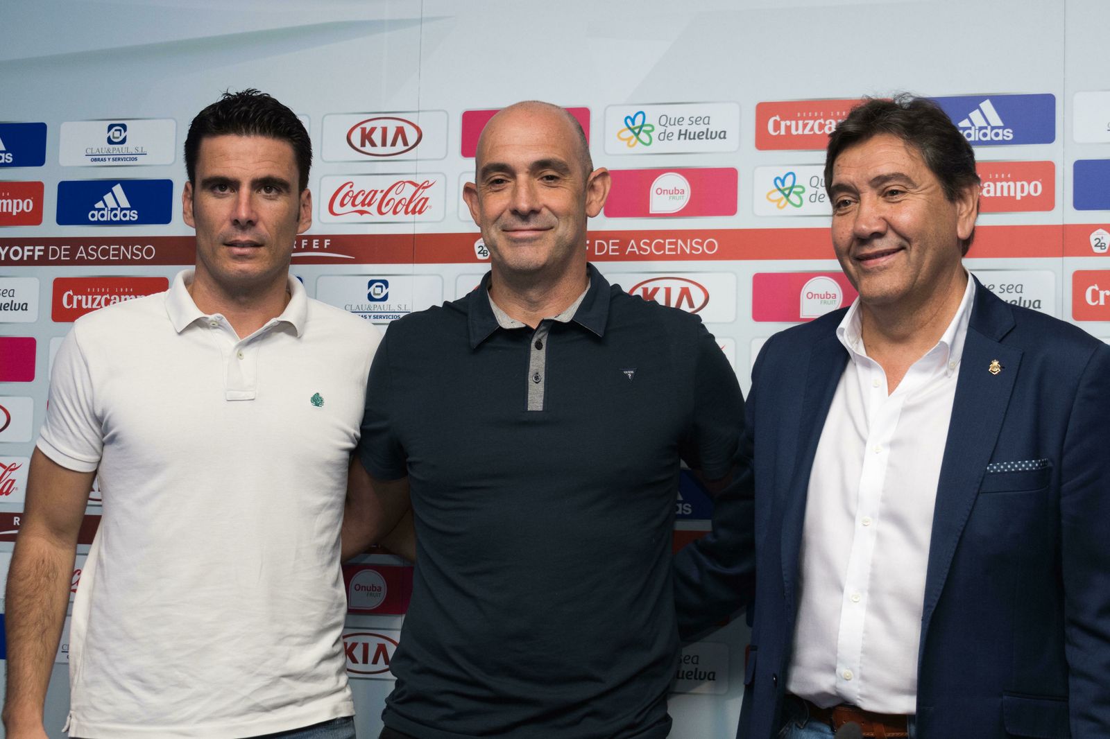 Zamora, Monteagudo y Zambrano, las tres cabezas visibles del Recreativo de Huelva.