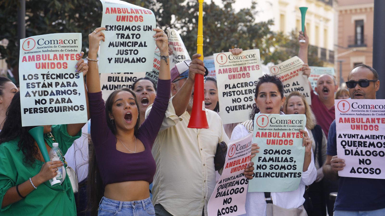 Protestas de los vendedores ambulantes.