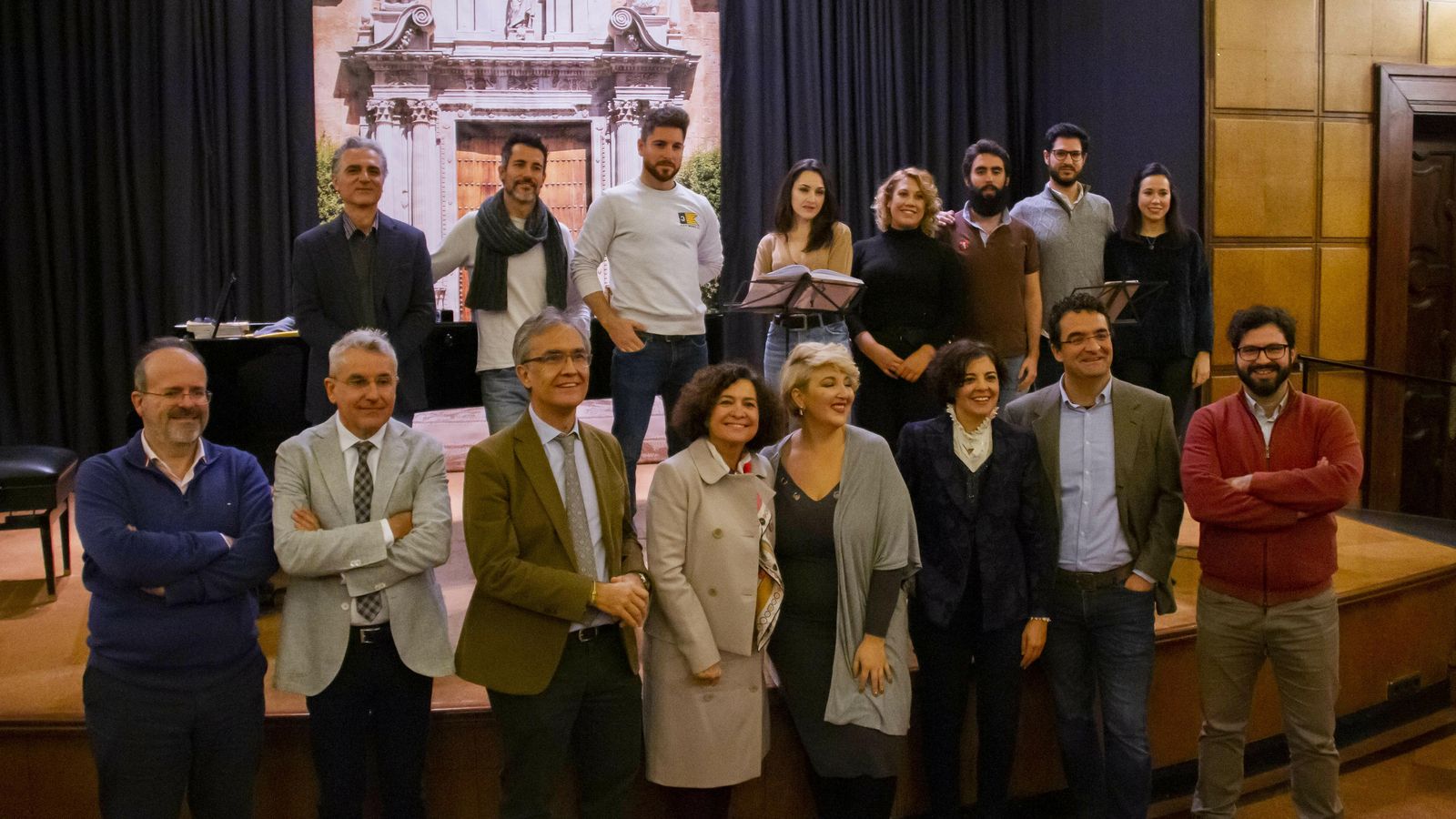 Presentación de la ópera en la antigua Facultad de Medicina.