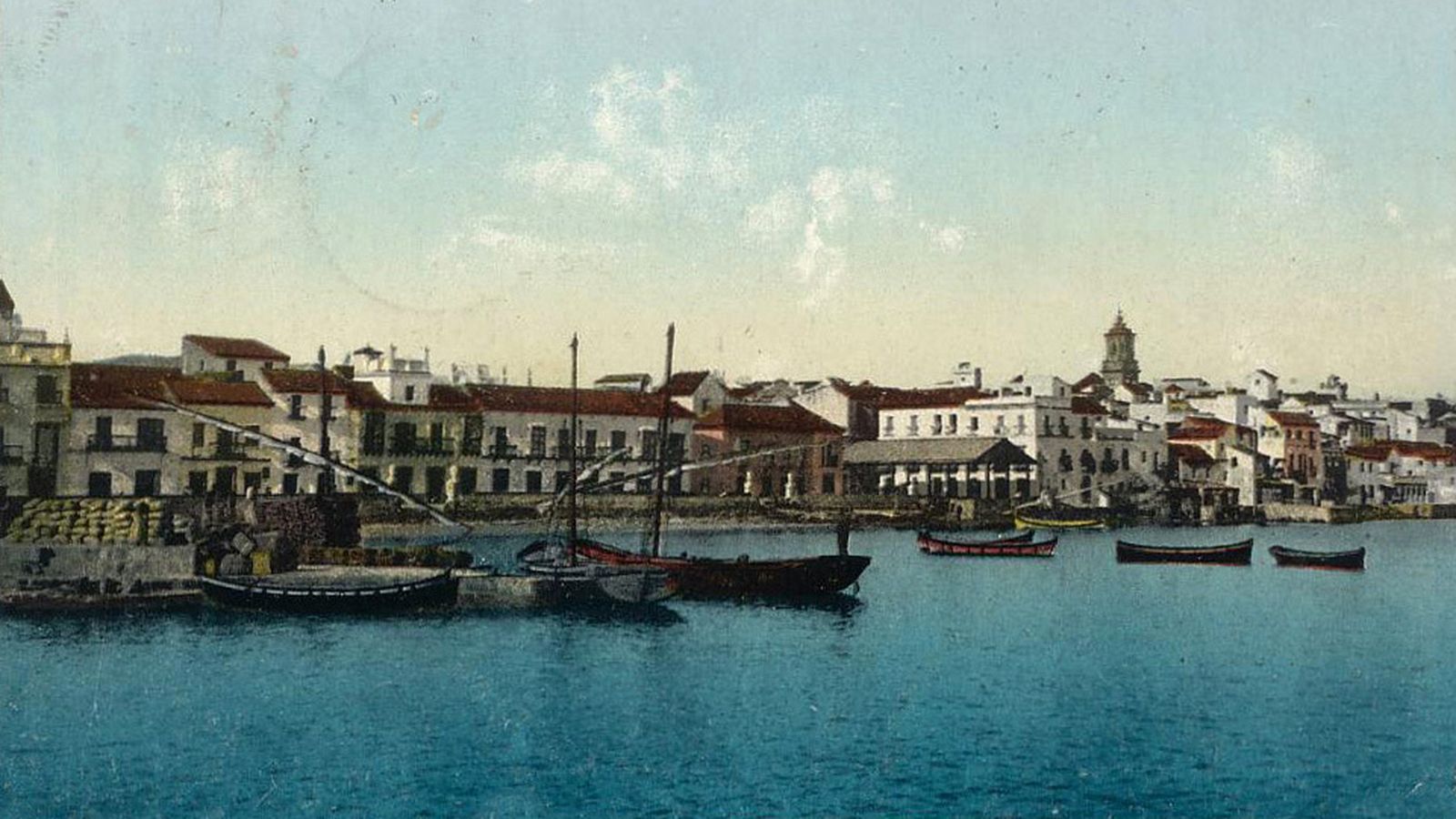 La Pescadería, el Paseo de la Marina y el muelle Viejo en 1904.