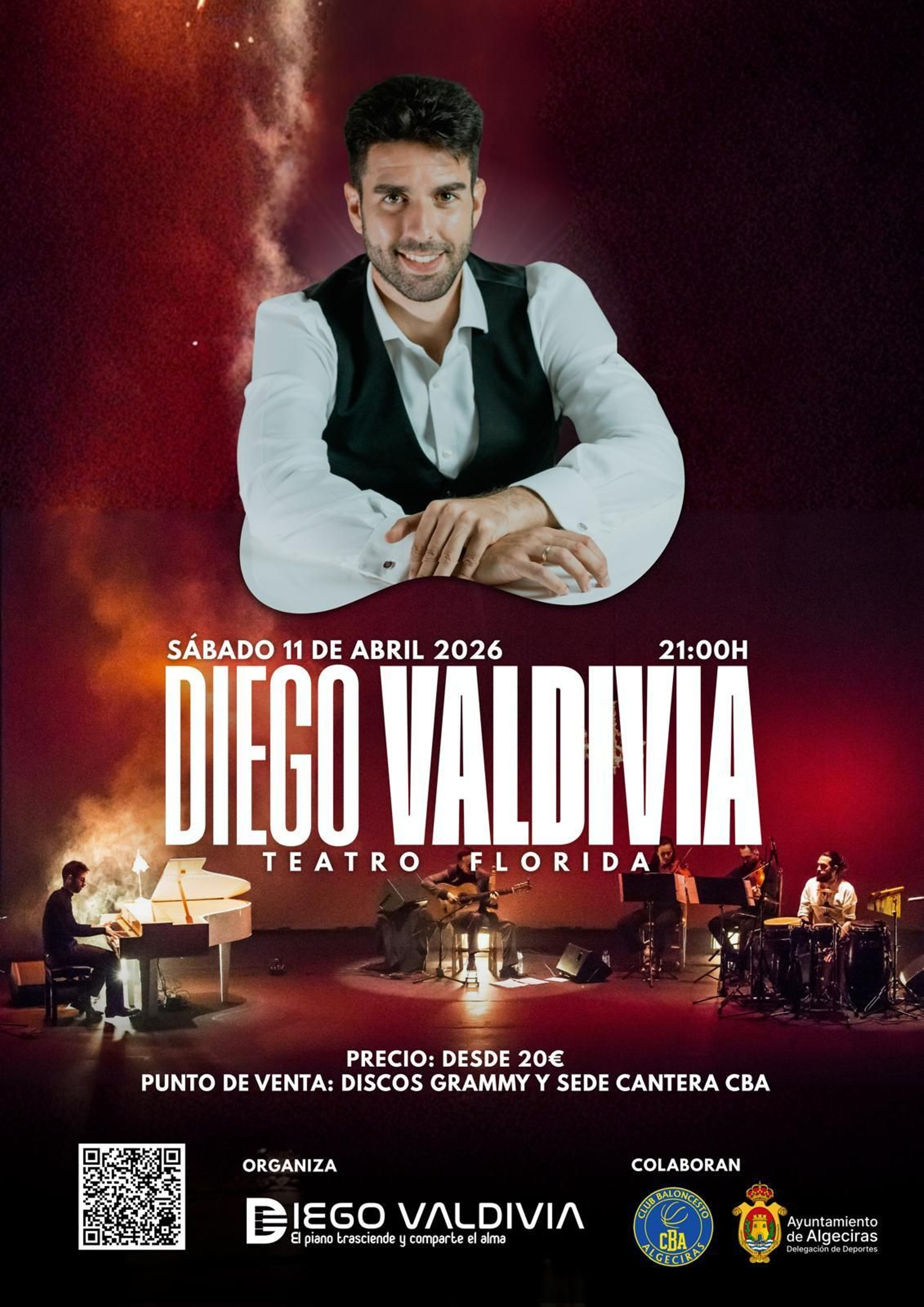 Diego Valdivia vuelve en concierto al Teatro Florida el 11 de abril de 2026.