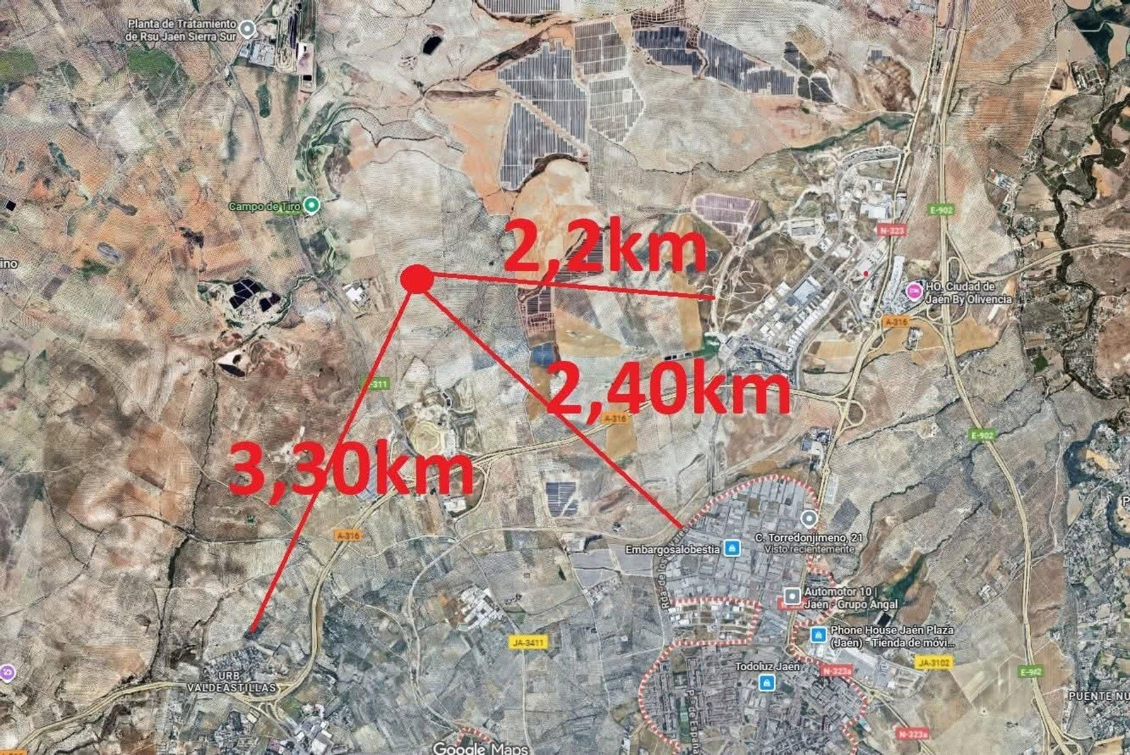 Ubicación de una de las plantas proyectadas.