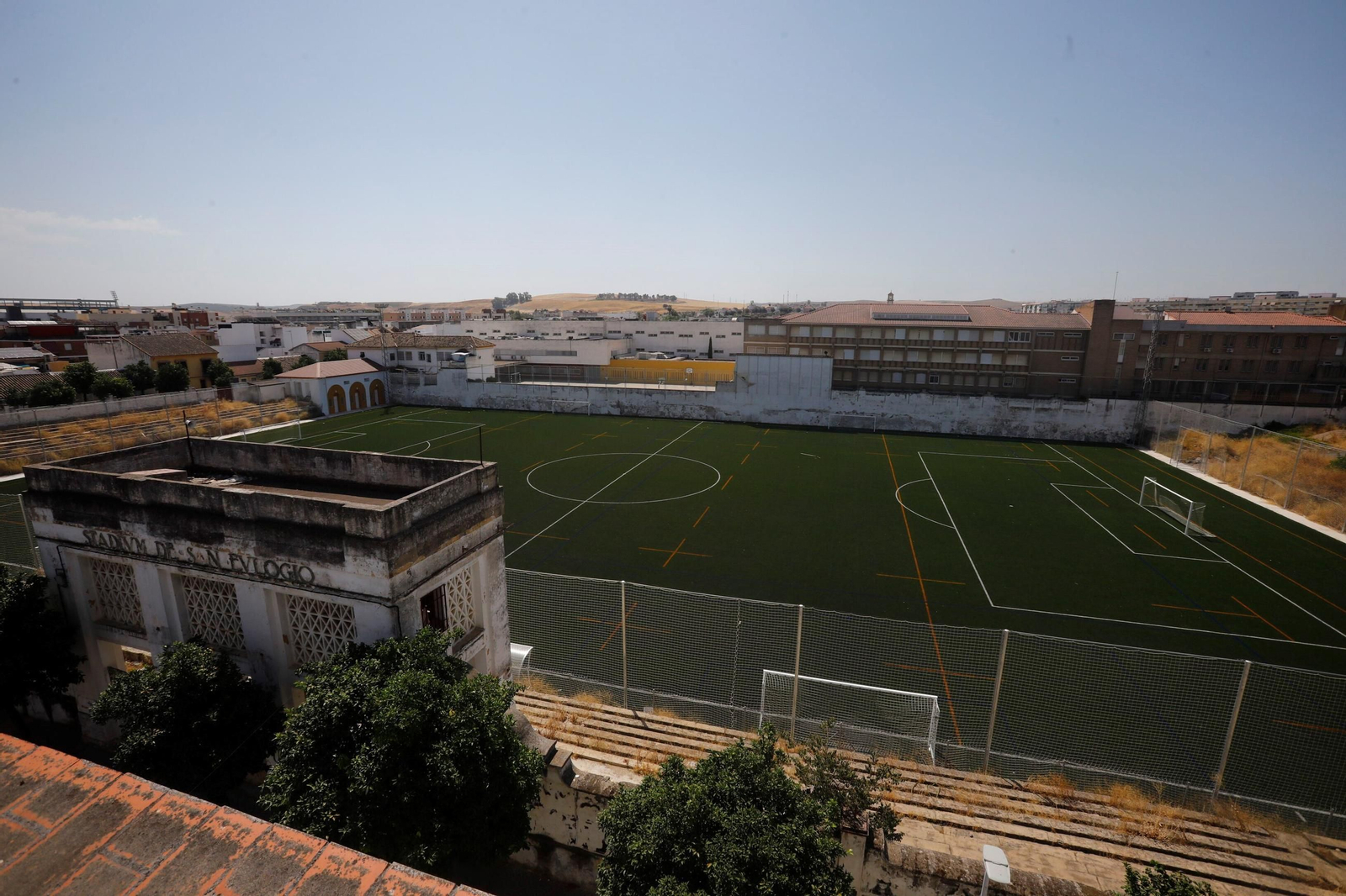 Imagen del estadio de San Eulogio tras finalizar la primera fase de su reforma.