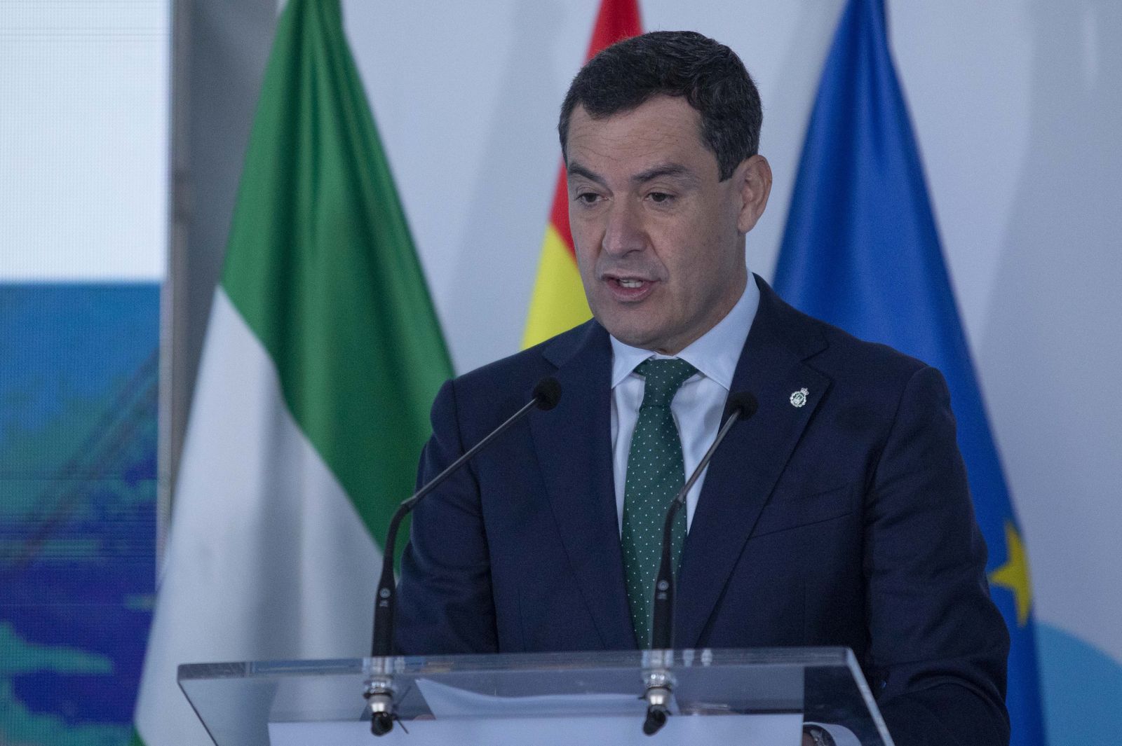 El presidente de la Junta de Andalucía, Juanma Moreno, en un acto reciente.